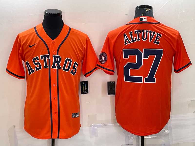 Men's Houston Astros #27 Jose Altuve Orange With Patch Stitched MLB Cool Base Nike Jersey,We sell and wholesale Men's Houston Astros #27 Jose Altuve Orange With Patch Stitched MLB Cool Base Nike Jersey on line form chian!